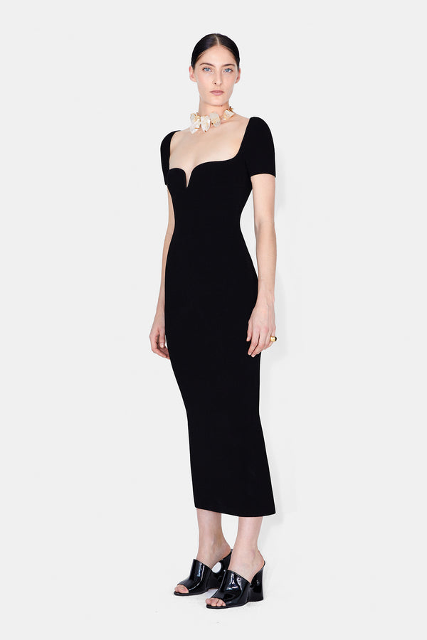 Gaia Short Sleeve Dress - Black
