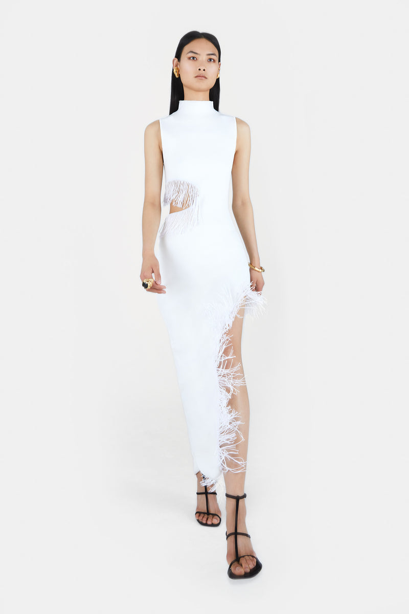 Beaded Nova Dress - White