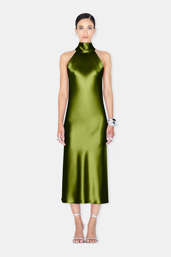 Cropped Sienna Dress - Dark Moss