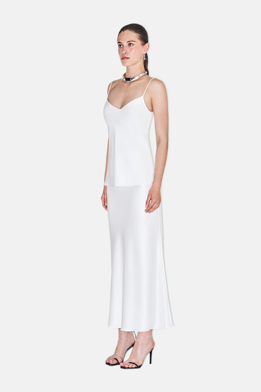 Satin Valletta Bridal Skirt - White