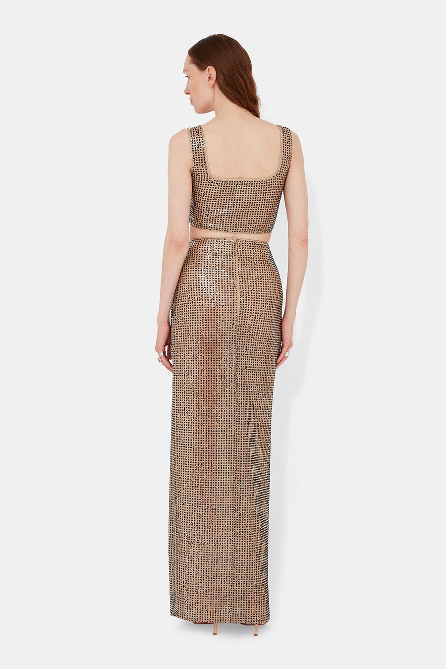 Sheer Beating Heart Skirt - Beige