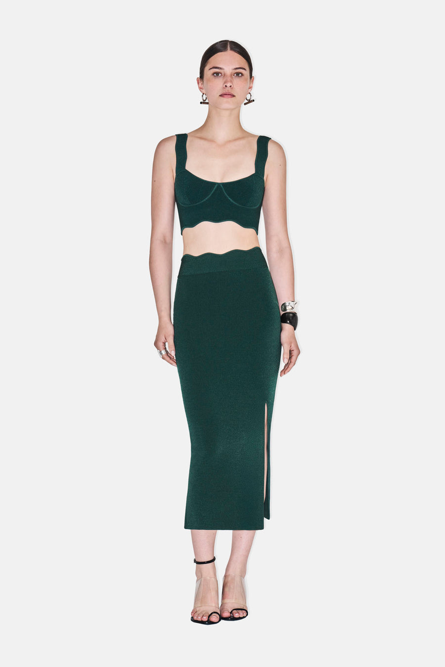 Delia Scalloped Skirt - Eden