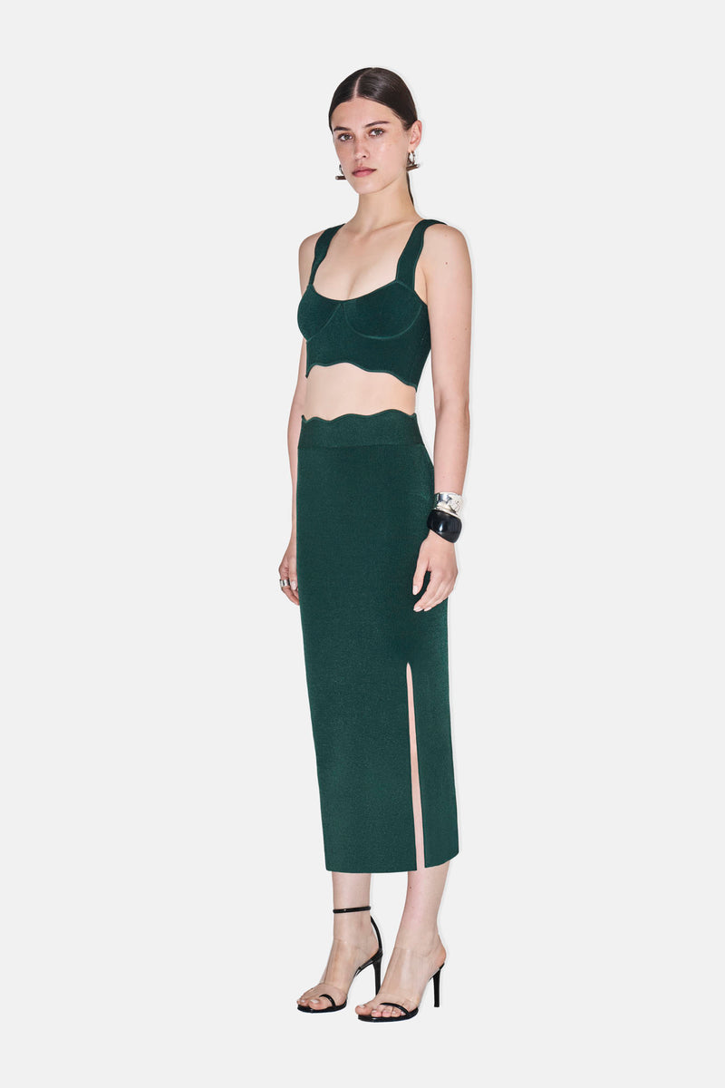 Delia Scalloped Skirt - Eden