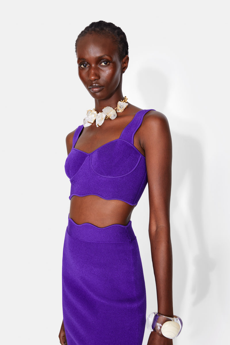 Delia Scalloped Skirt - Purple