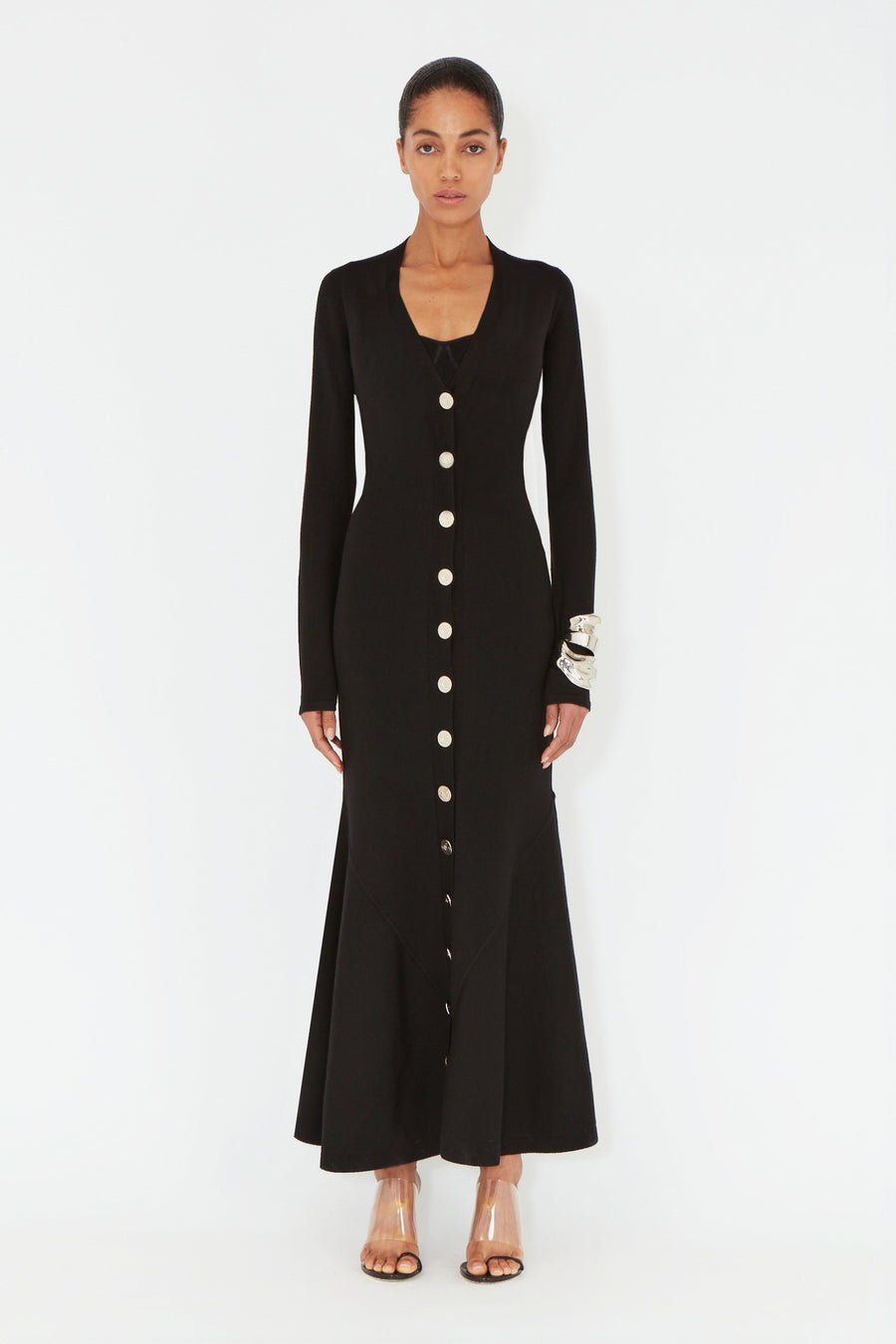 Buttoned Up Dress - Black