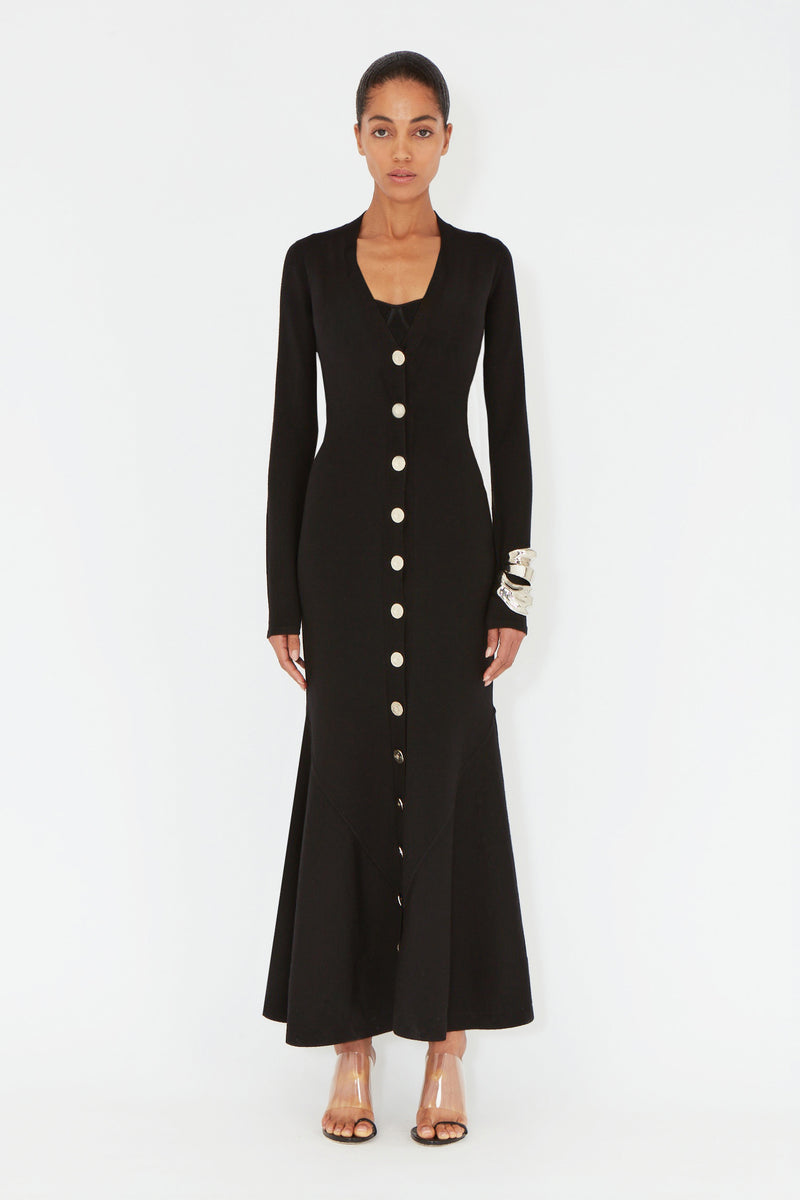 Buttoned Up Dress - Black