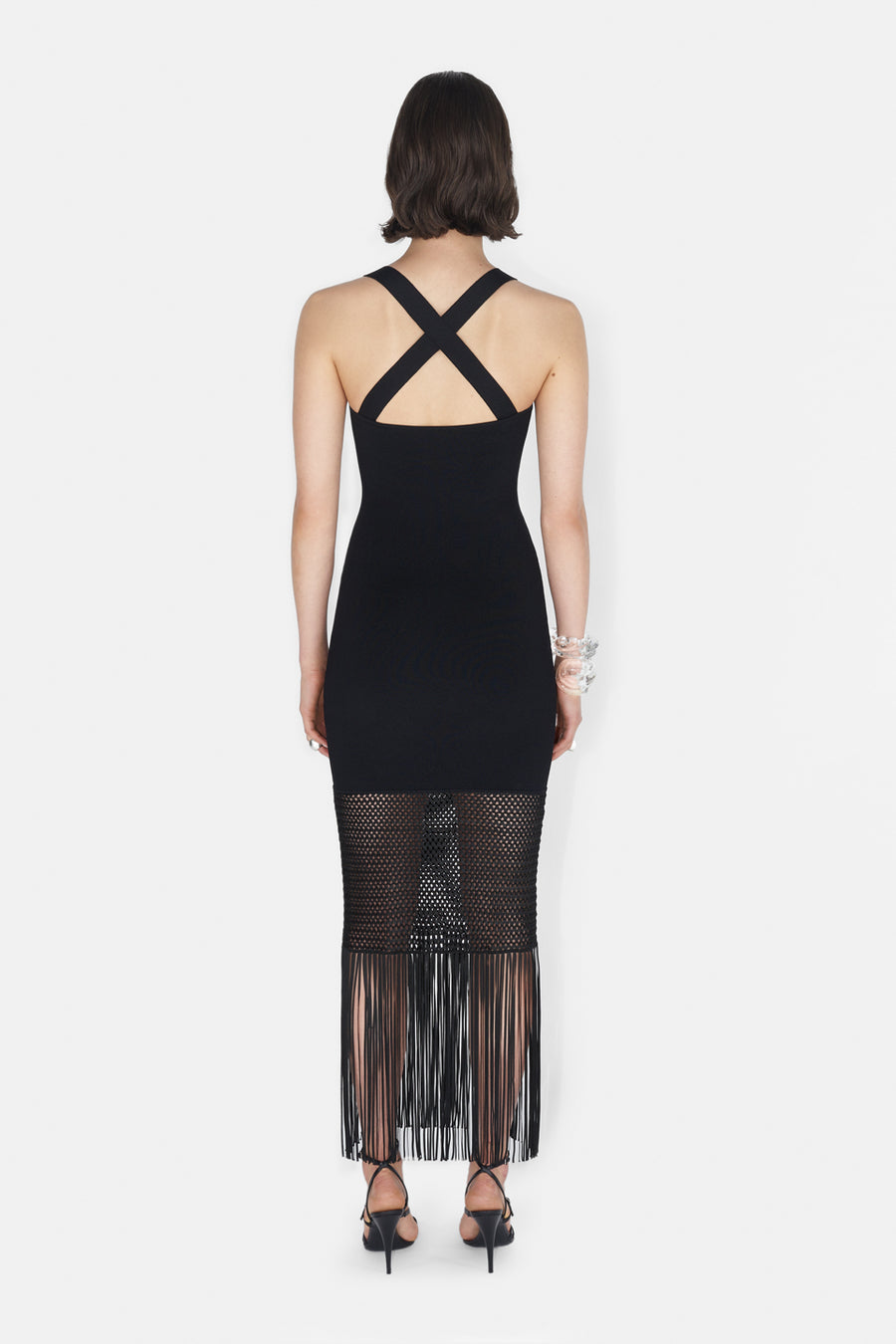Fringe Diana Dress - Black