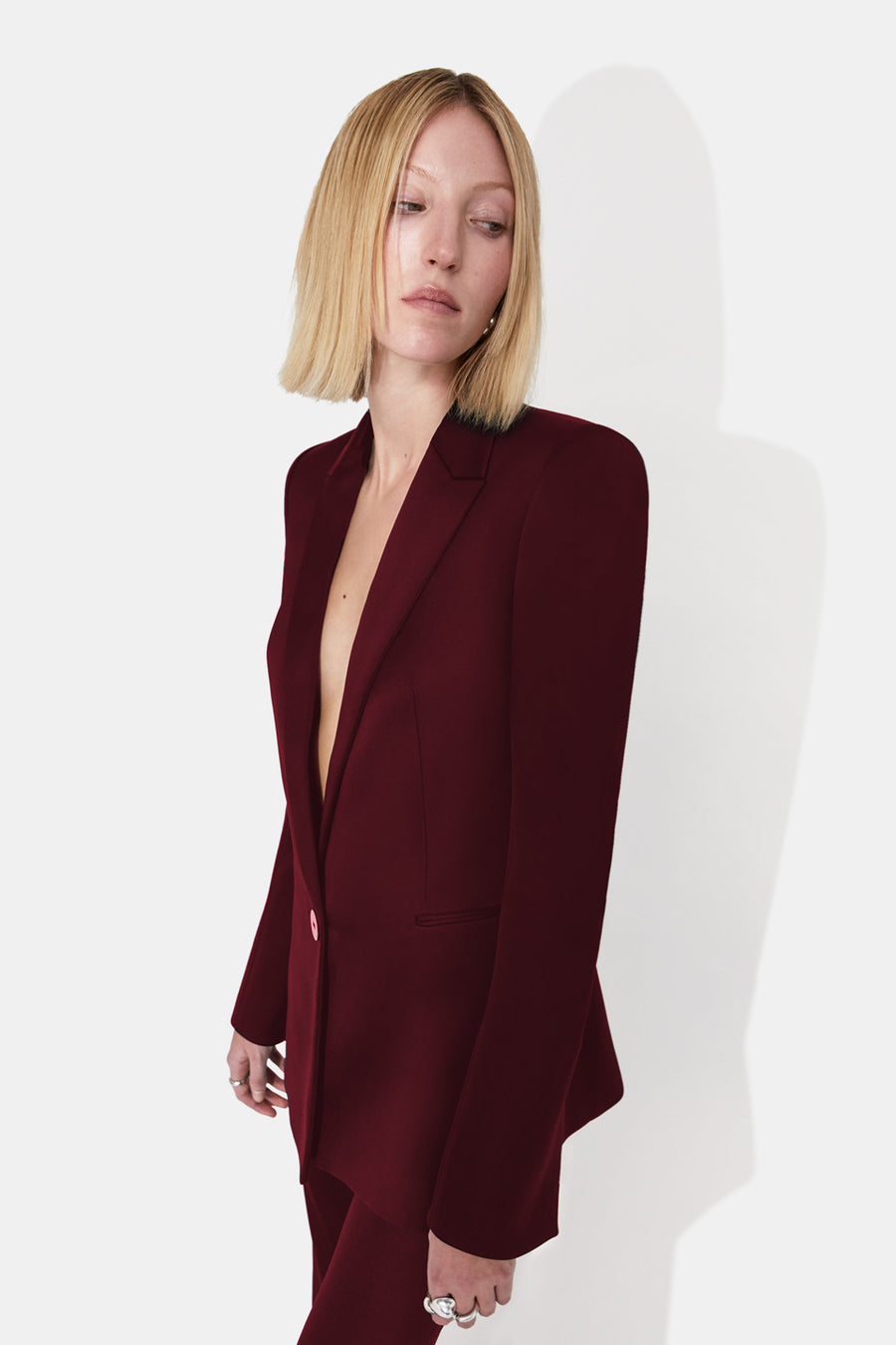 Sculpted Blazer - Blood Red