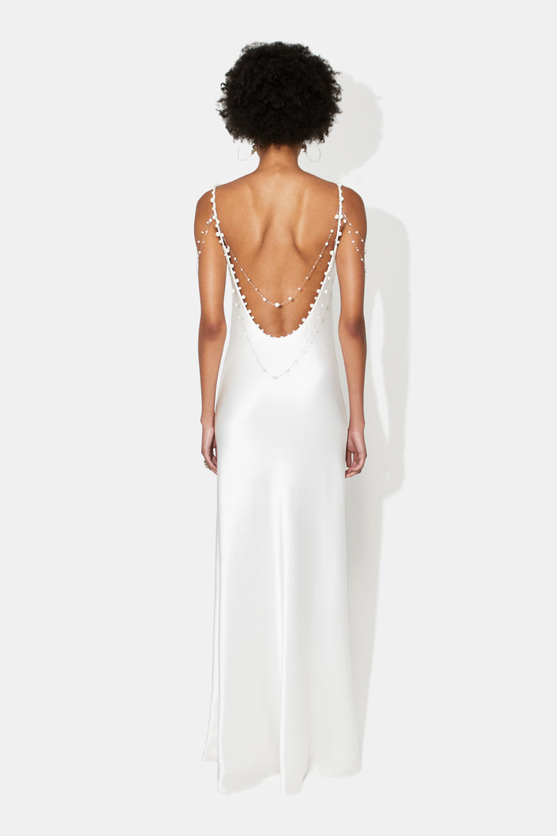 Pearled Off-The-Shoulder Bridal Dress