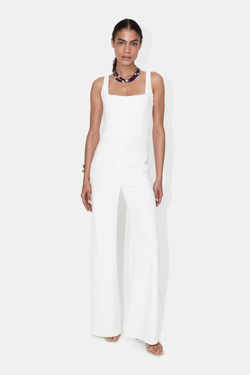 GALVAN Paneled crepe jumpsuit