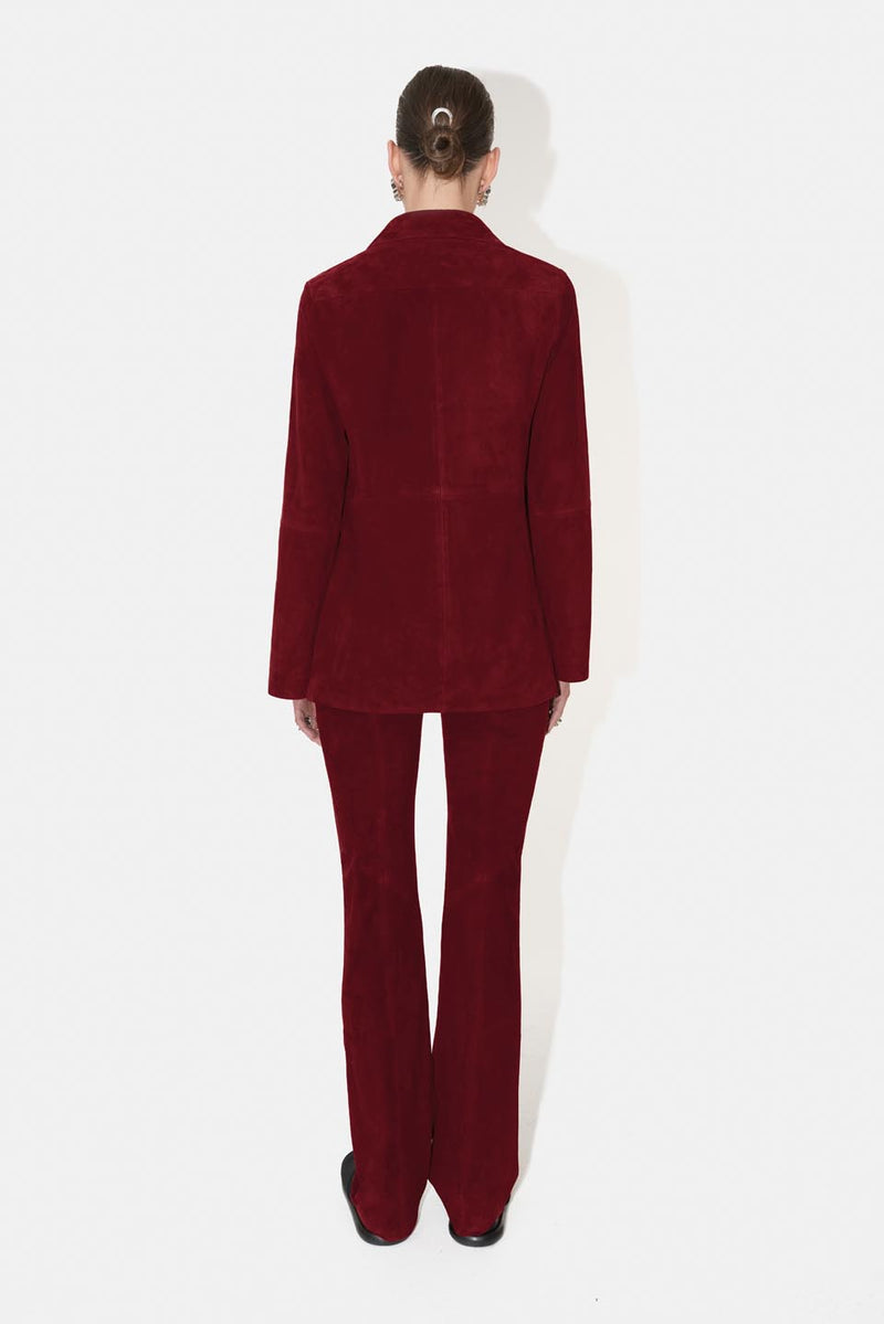 Farrah Suede Trousers - Oxblood