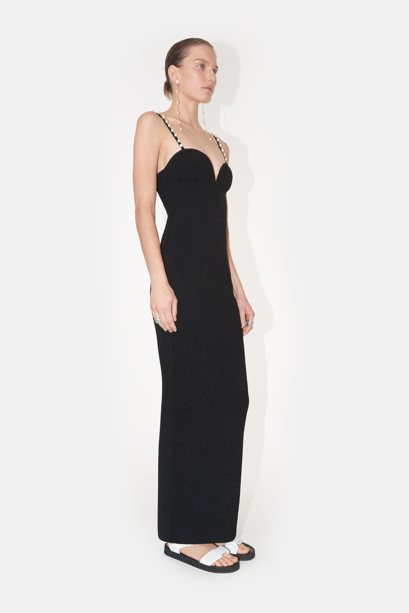 Thalia Pearl Dress - Black