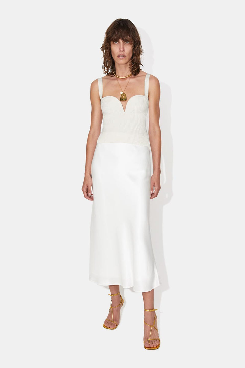 Satin Valletta Bridal Skirt - White