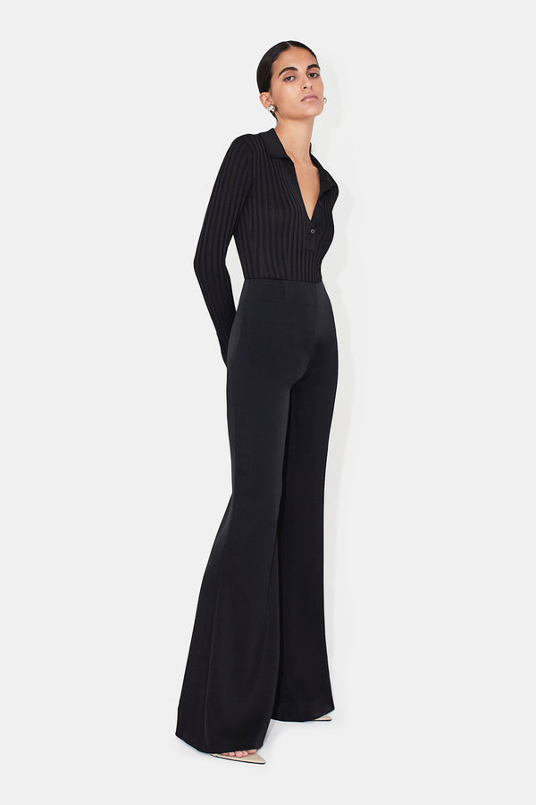 Rhea Long Sleeve Body Suit - Black
