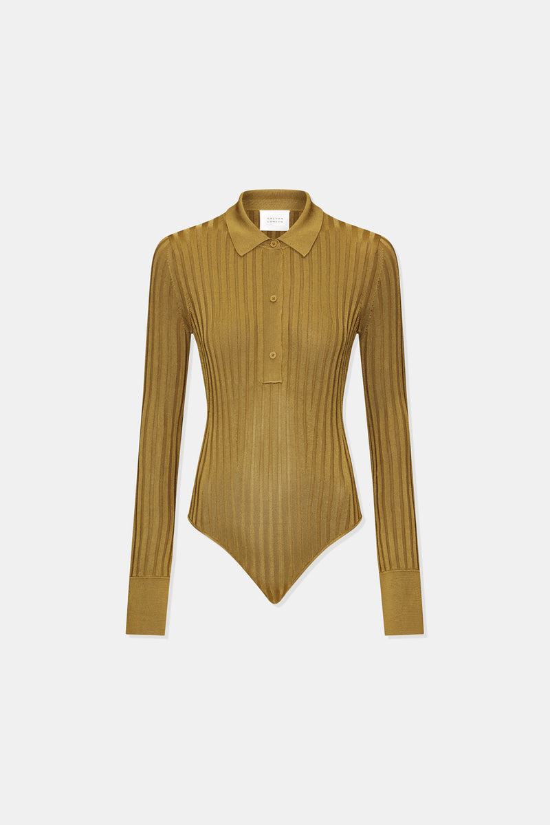 Rhea Long Sleeve Body Suit - Olive