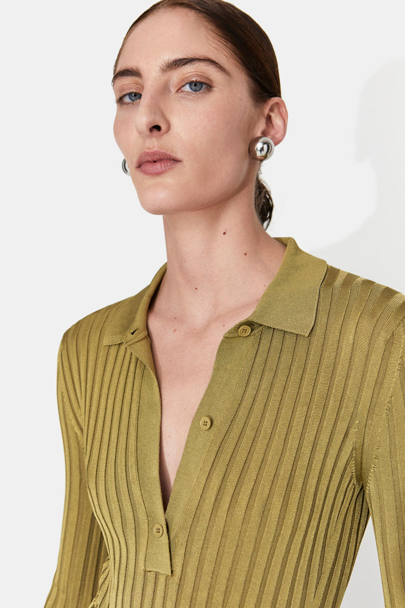Rhea Long Sleeve Body Suit - Olive