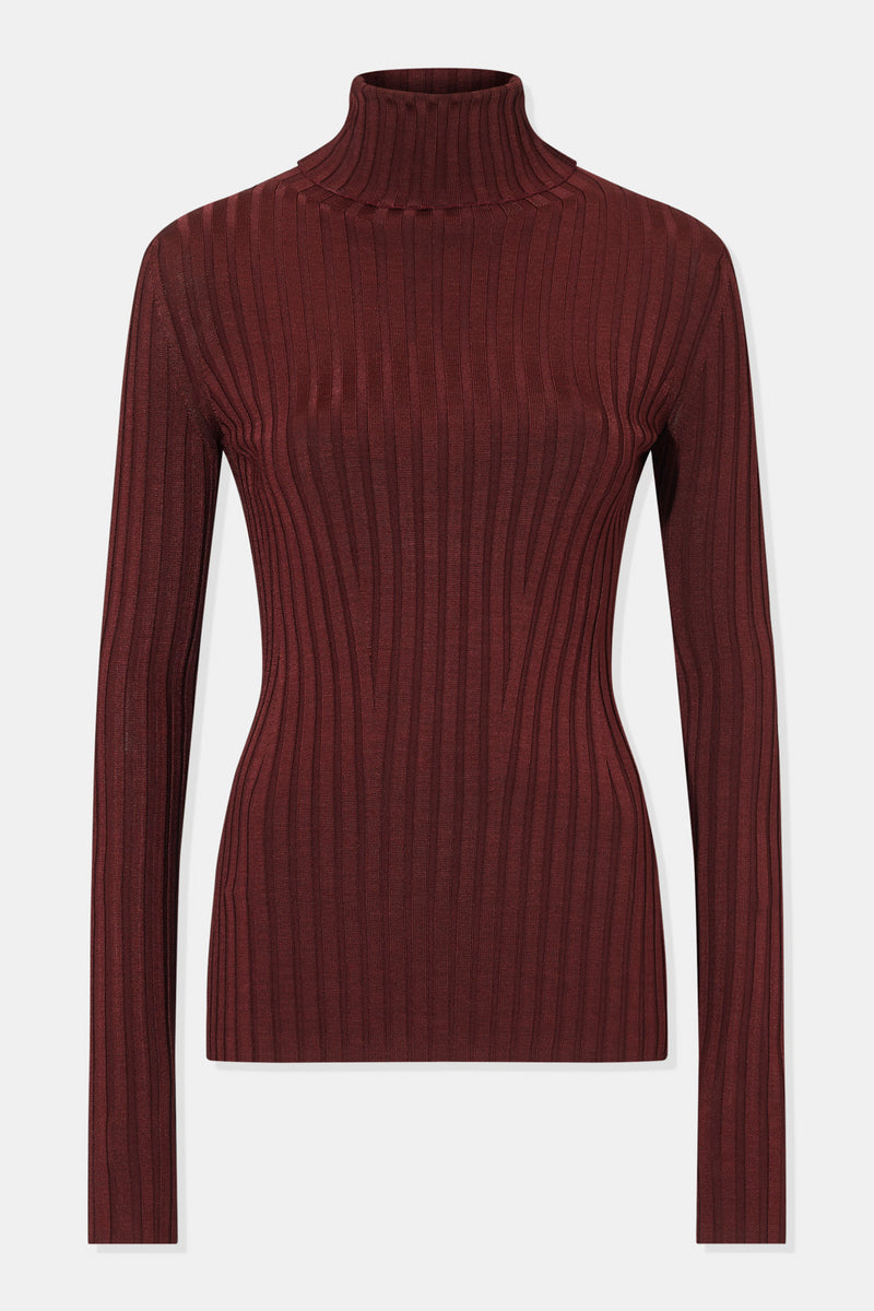 Rhea Turtleneck - Rosewood