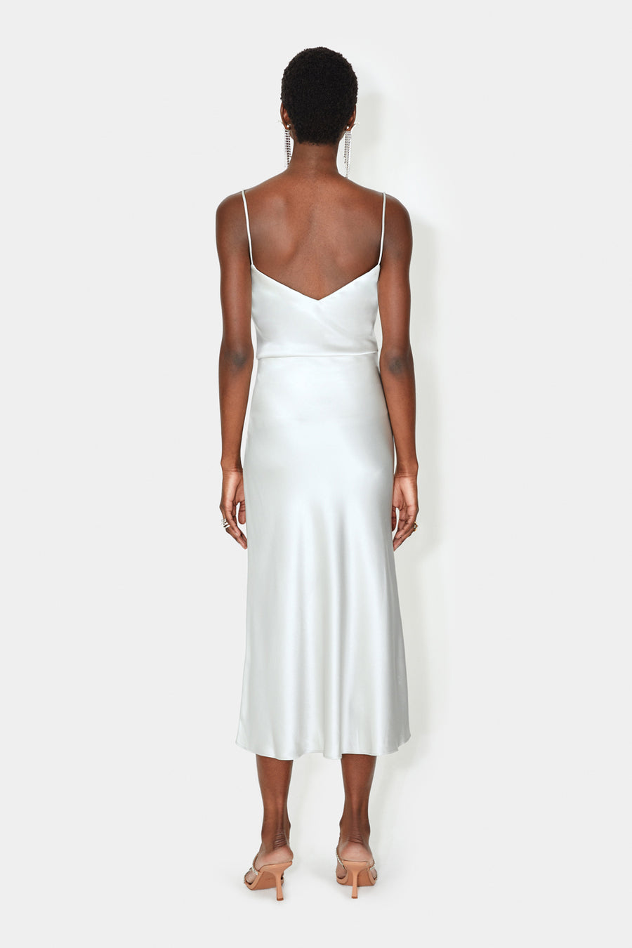 Satin Valletta Skirt - Platinum