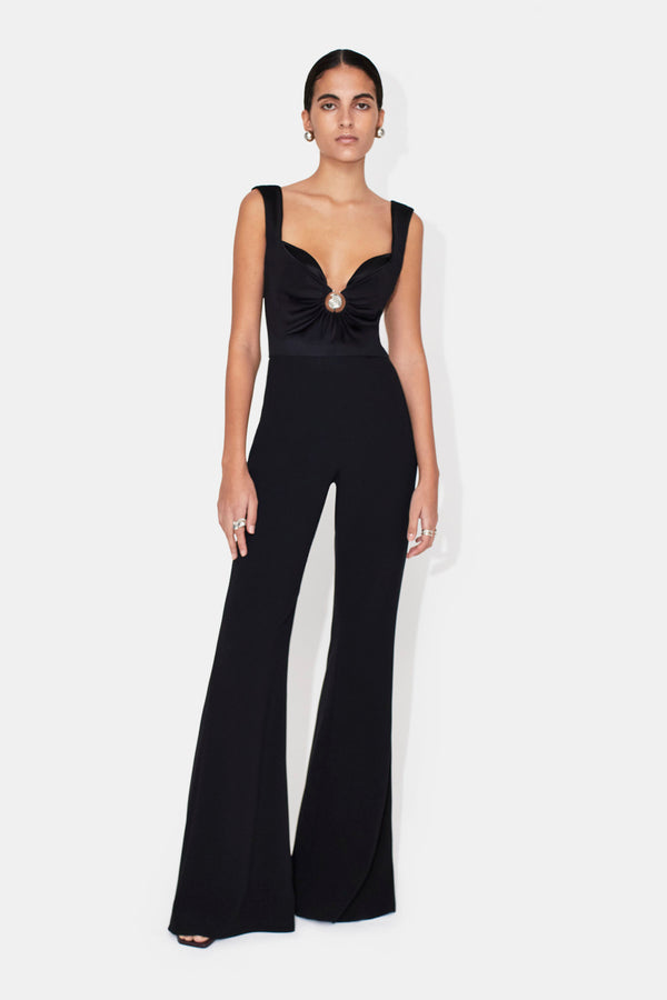 Twisted Bustier Jumpsuit - Black – Galvan London UK