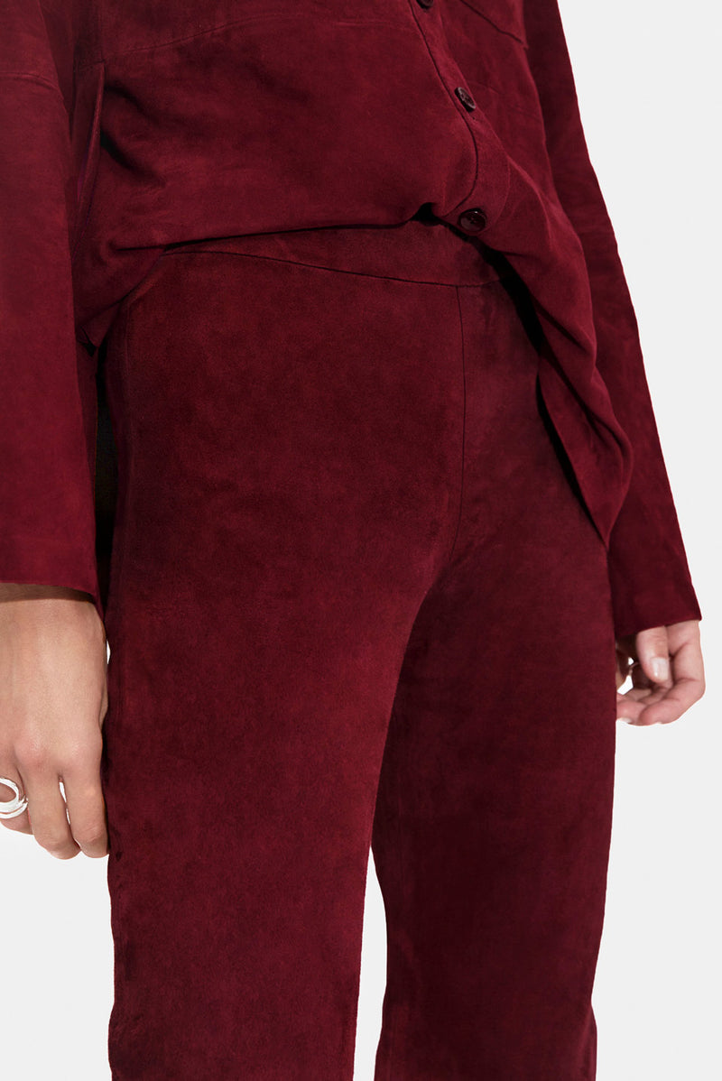 Farrah Suede Trousers - Oxblood