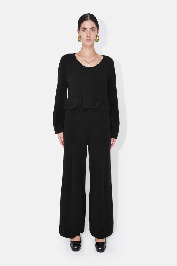 Theia Cashmere Trousers - Black