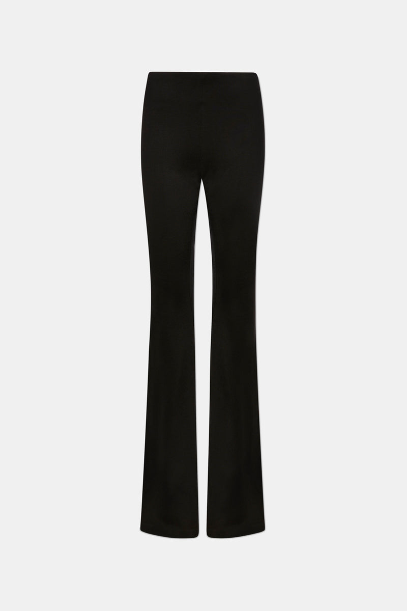 Jersey Flared Trousers - Black