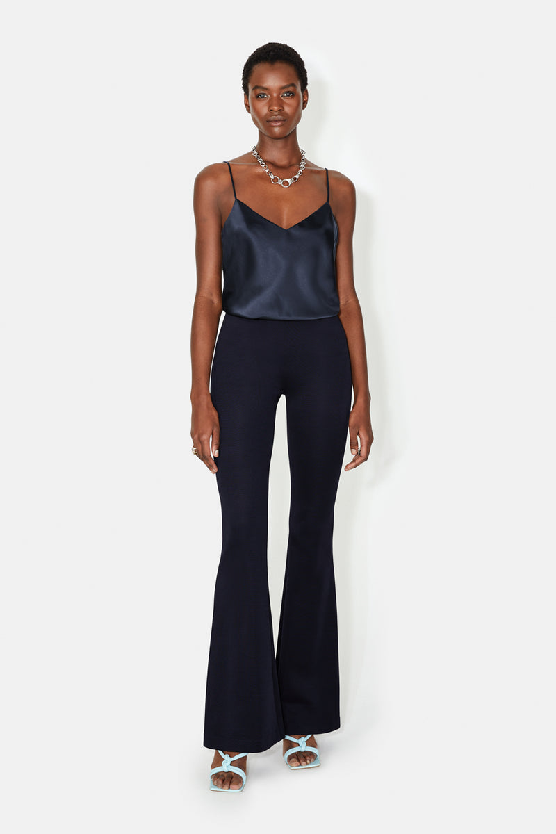 Jersey Flared Trousers - Midnight