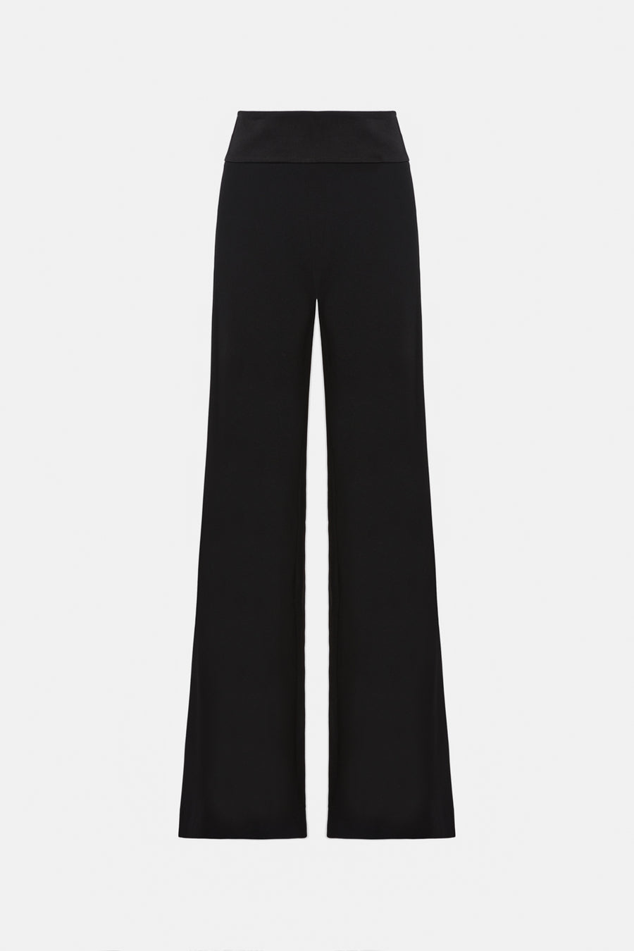 Wide Leg Crepe Trousers - Black