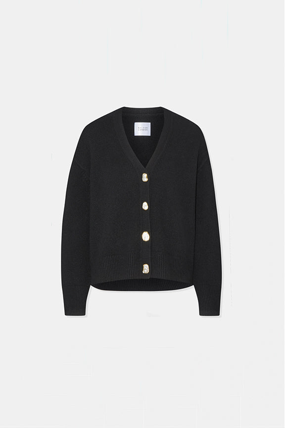 Theia Pearl Cardigan - Black